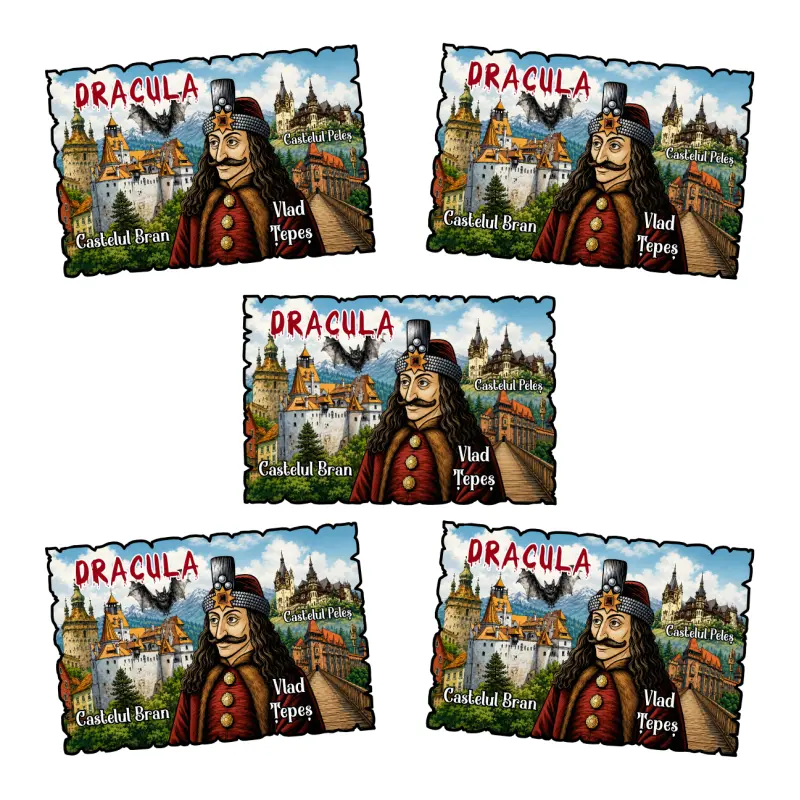 Dracula, castelul bran, vlad tepes, magnet lemn, suvenir gift shop romania, model mgs221